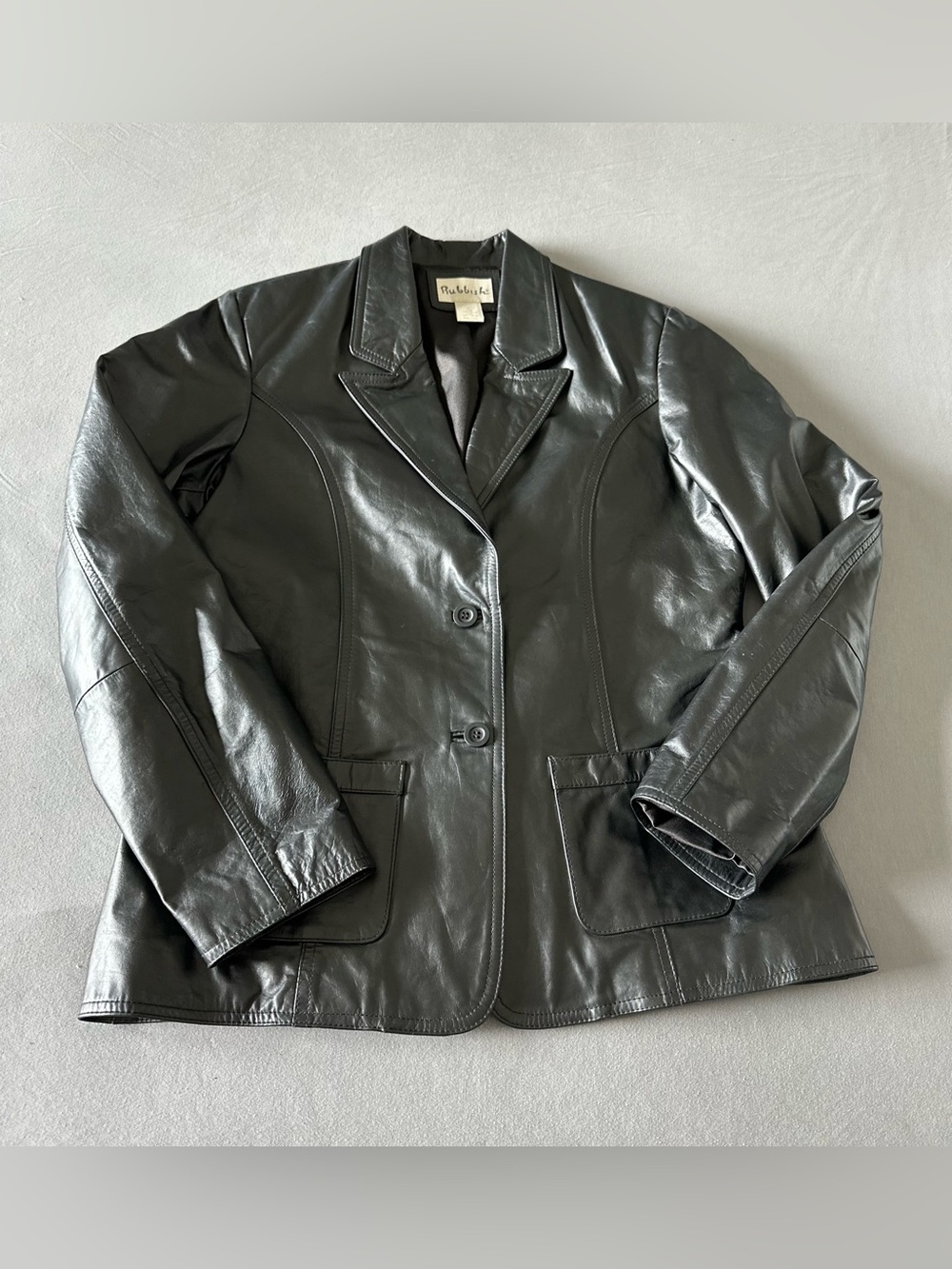 Y2K Rubbish 100% Leather Black Jacket